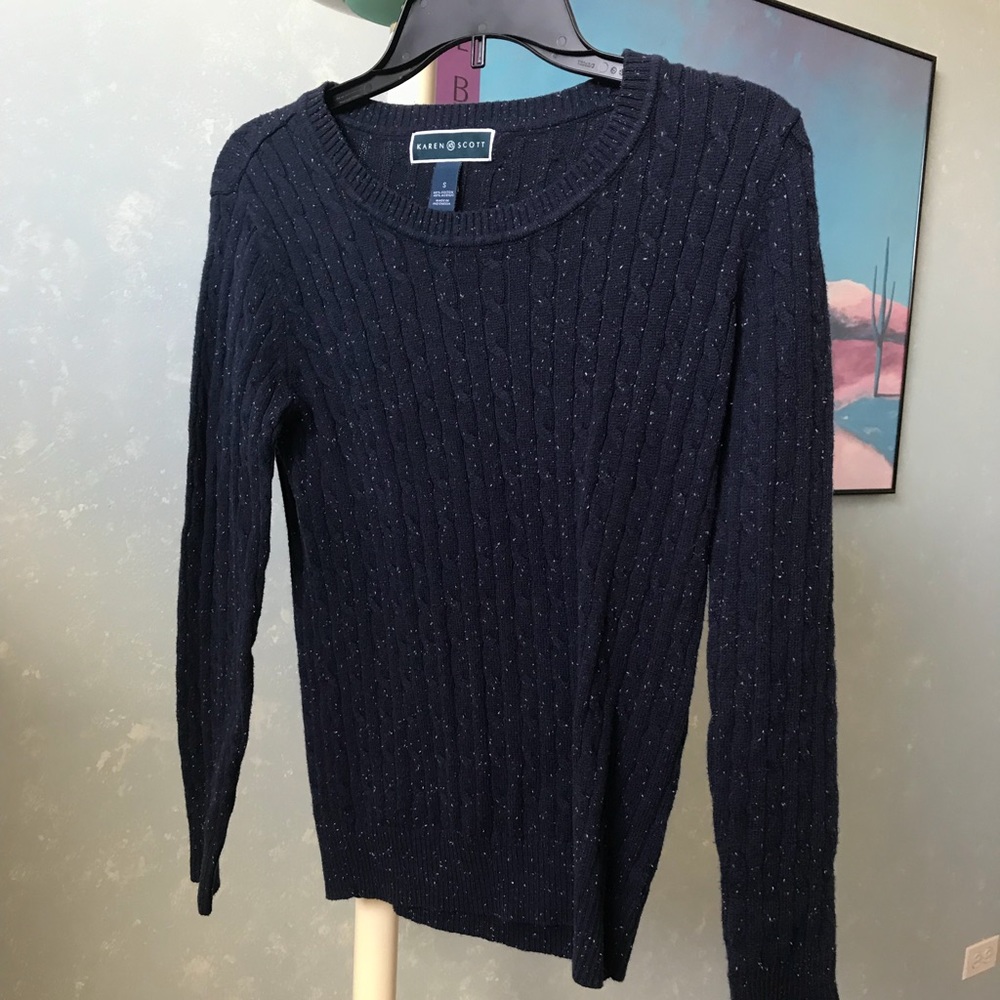 Navy and White Sweater
